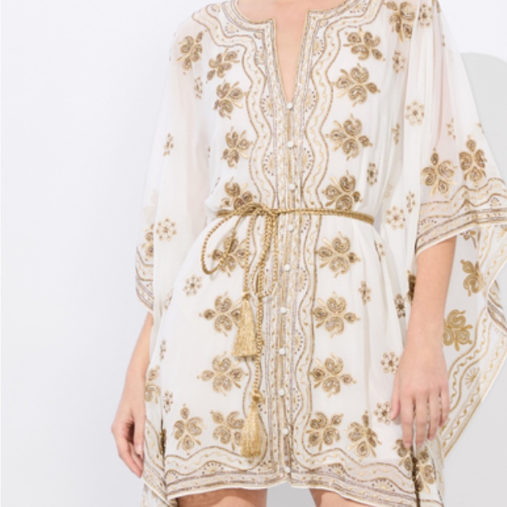 Alice+Olivia MARVA EMBELLISHED MINI KAFTAN